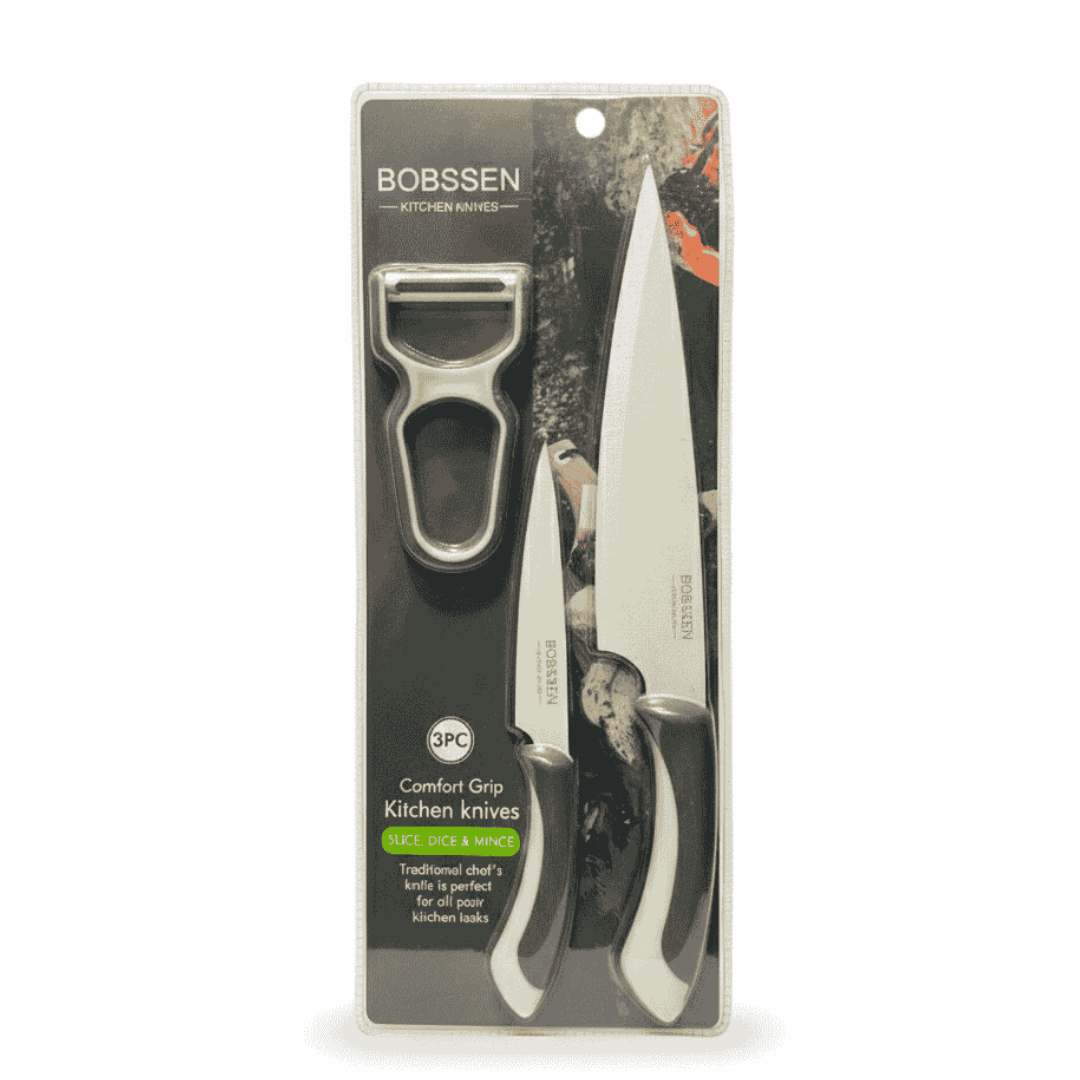 Bobssen 3 Piece Kitchen Knife Set - Best Comfort Grip Edition - Armaa Store Pk