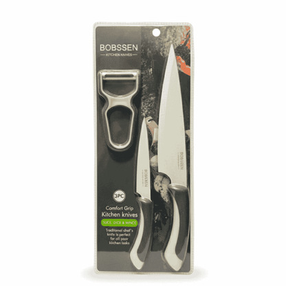 Bobssen 3 Piece Kitchen Knife Set - Best Comfort Grip Edition - Armaa Store Pk