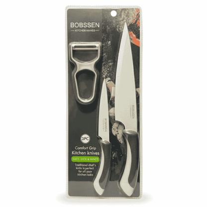Bobssen 3 Piece Kitchen Knife Set - Best Comfort Grip Edition - Armaa Store Pk