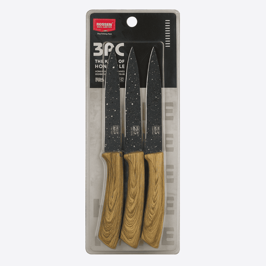 Bobssen 3-Piece Utility Kitchen Knife Set (Wooden Handle) - Armaa Store Pk