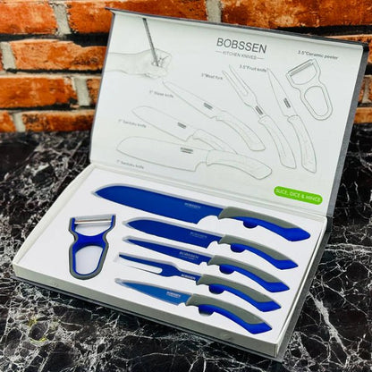 Bobssen 6pcs Kitchen Knife Set With Ceramic Peeler - Armaa Store Pk