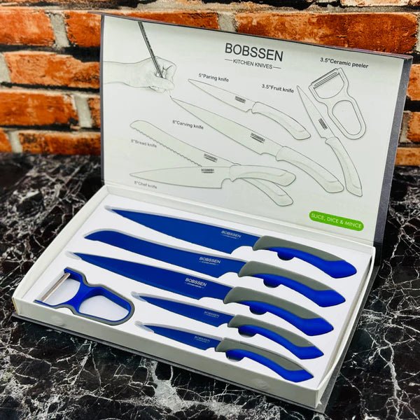Bobssen 6pcs Kitchen Knife Set With Ceramic Peeler - Armaa Store Pk