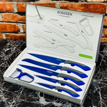 Bobssen 6pcs Kitchen Knife Set With Ceramic Peeler - Armaa Store Pk