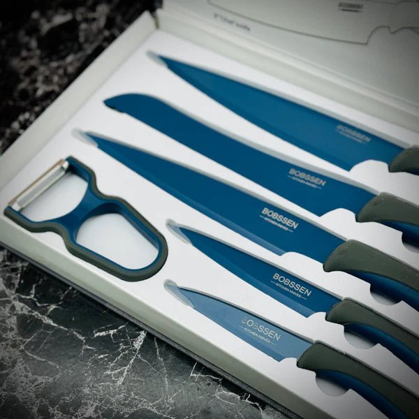 Bobssen 6pcs Kitchen Knife Set With Ceramic Peeler - Armaa Store Pk