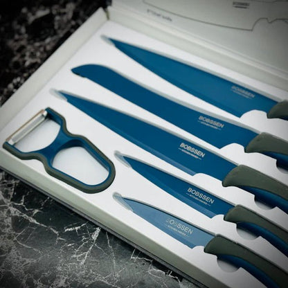 Bobssen 6pcs Kitchen Knife Set With Ceramic Peeler - Armaa Store Pk