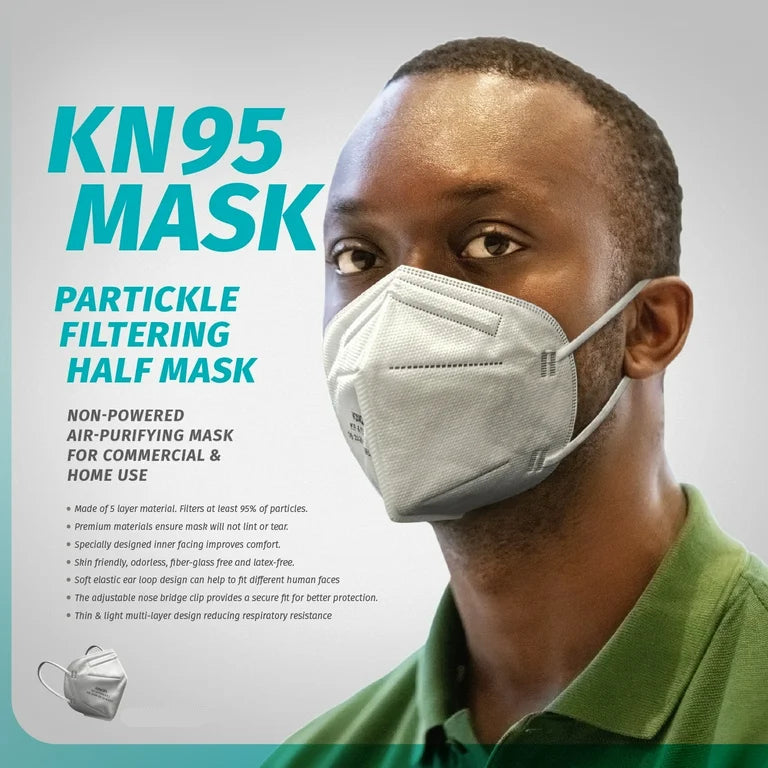 KN95 Face Mask with 5 Protective Layers - 20 Piece Bundle