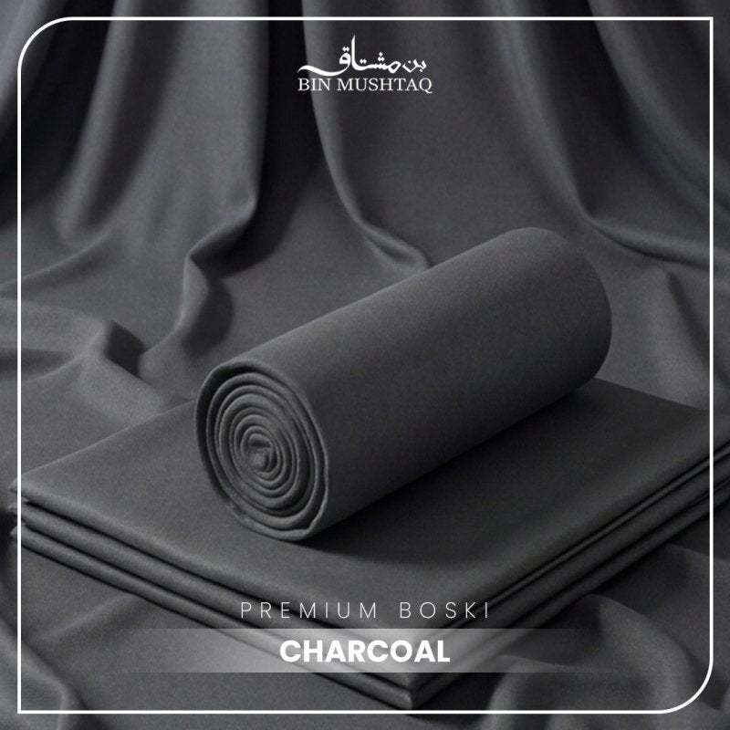 CHARCOAL - Imperial Original Unstitched Boski - Bin Mushtaq