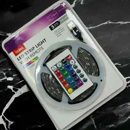 Coles Led Strip Light With Remote Multi Coloured (3 Meters) - Armaa Store Pk