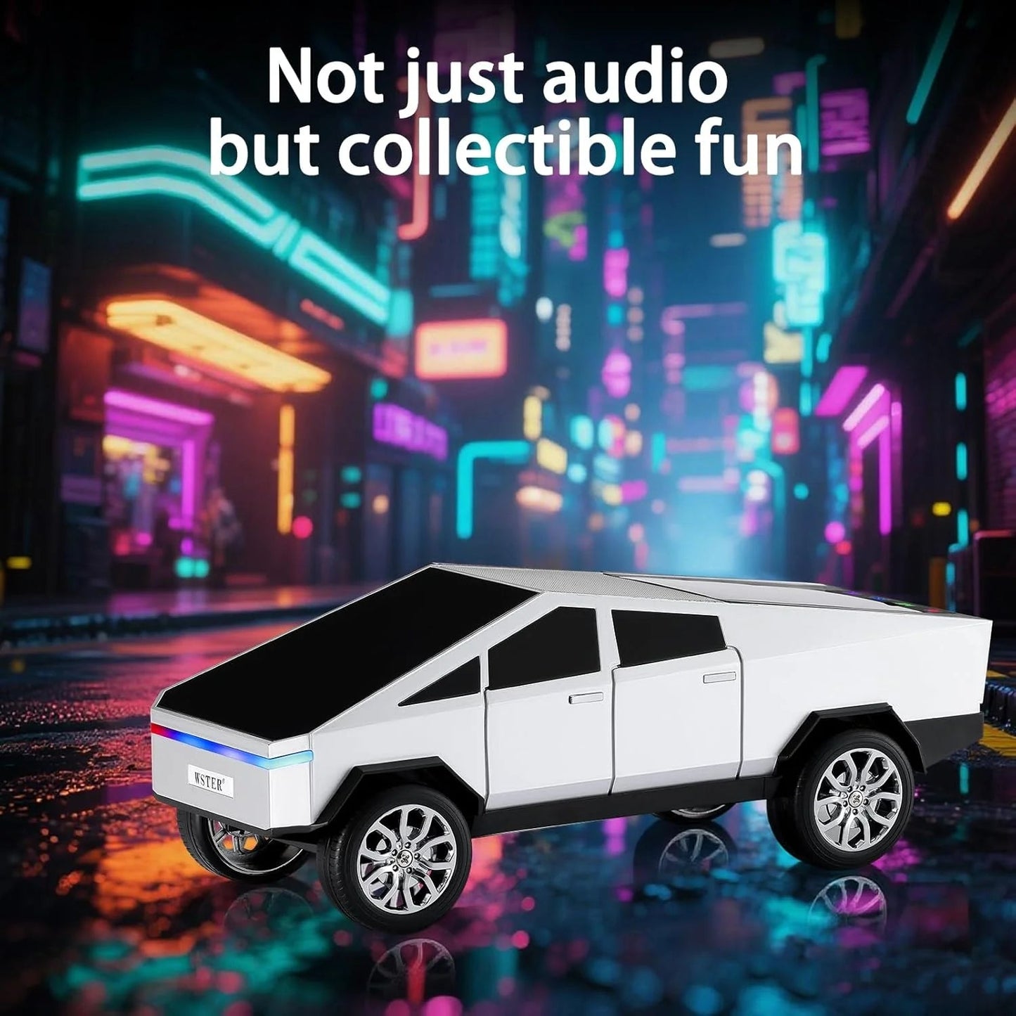 Cybertruck Car Shaped Wireless Bluetooth Speaker – Premium Portable Stereo Sound with LED Lights - Armaa Store Pk