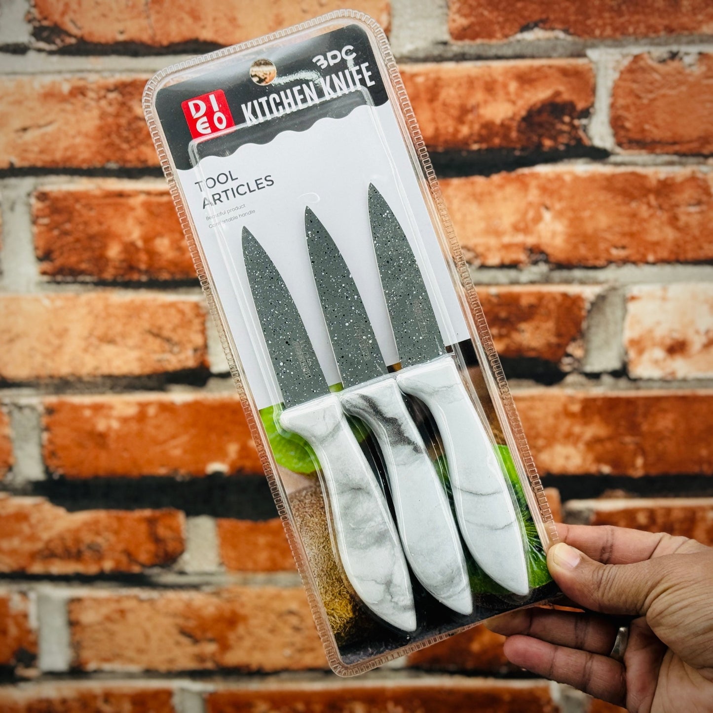 DIEO Marble Kitchen Knife Set - Pack of 3 - Armaa Store Pk