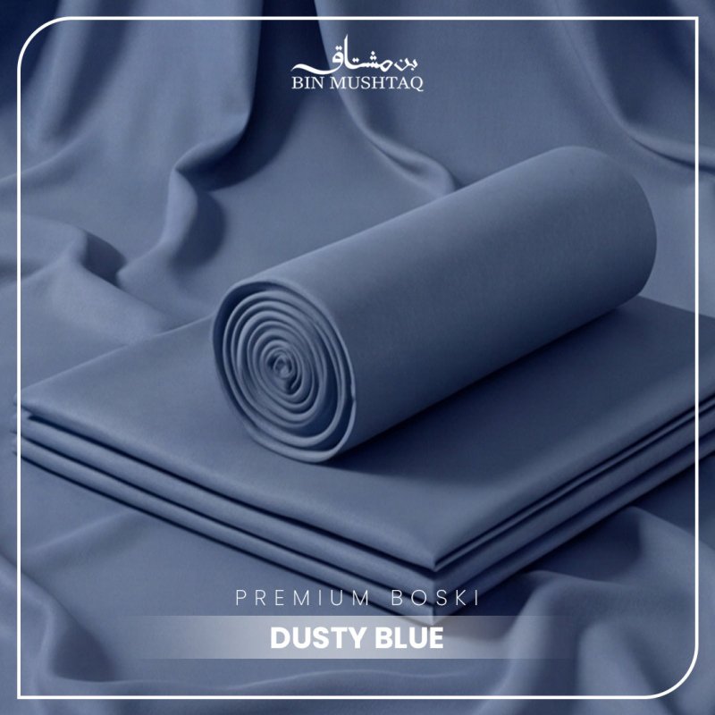 Dusty Blue - Imperial Original Unstitched Boski - Bin Mushtaq