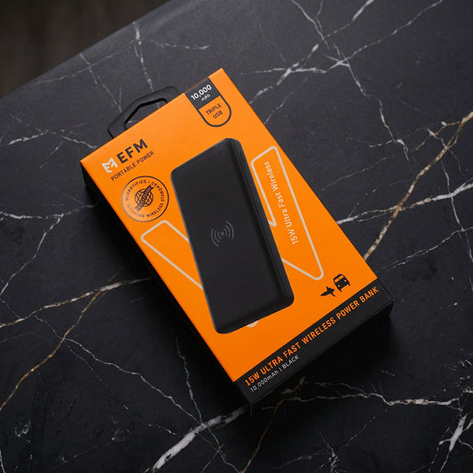 EFM Portable Wireless power Bank 10000MAH Triple USB 15W Ultra Fast - Armaa Store Pk