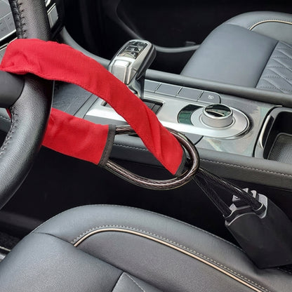 Car Anti-Theft Security Lock – Heavy-Duty Steering Wheel to Seat Belt Lock with Protective Cover
