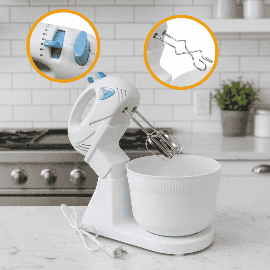 Euron 7 Speed Electric Hand Mixer with Bowl - EHM-7100W - Armaa Store Pk