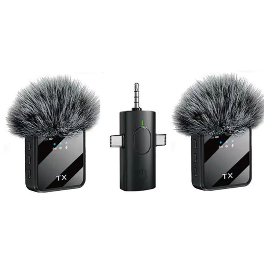 F11-2 3 in 1 Wireless Microphone - For Mobile Phone Video Recording, Vlogging, and for Studio Use - Armaa Store Pk