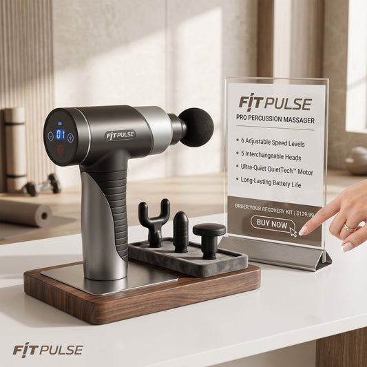 FITPULSE Deep Tissue Massage Gun – Professional Muscle Recovery Therapy Gun with 17 Massage Heads - Armaa Store Pk