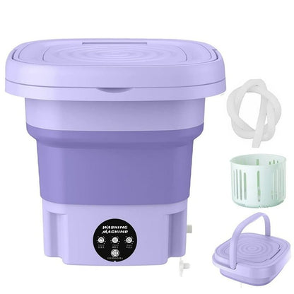 Folding Mini Portable Washing Machine 6.5L with Blue Light And Drain Basket - Armaa Store Pk