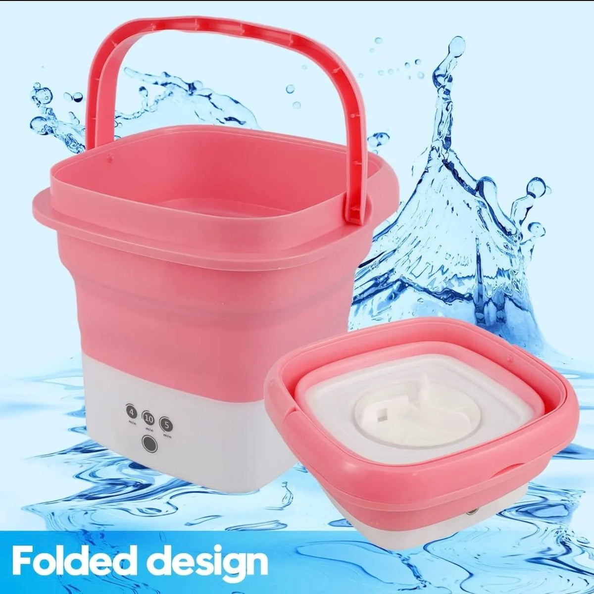 Folding Mini Portable Washing Machine 6.5L with Blue Light And Drain Basket - Armaa Store Pk