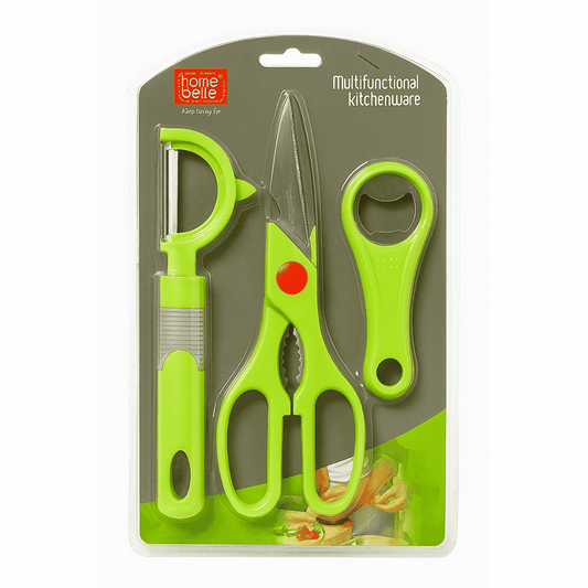 Home Belle Kitchen Helping Tools - Peeler, Scissor & Bottle Opener - Armaa Store Pk