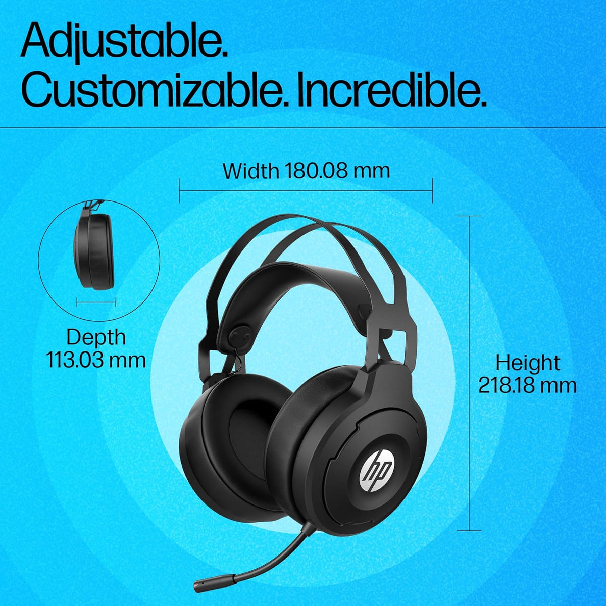 HP X1000 Wireless USB Over Ear Gaming Headphones with 7.1 Surround Sound with Mic/ 50 mm Drivers (Form Expired) - Armaa Store Pk