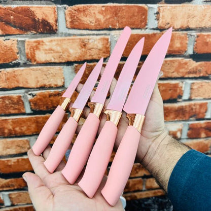 Huachuzu Kitchen Knife Set Wheat Stalk Six-piece Cartoon Knife - Armaa Store Pk