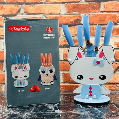 Huachuzu Kitchen Knife Set Wheat Stalk Six-piece Cartoon Knife - Armaa Store Pk