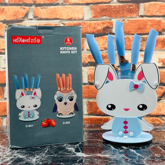 Huachuzu Kitchen Knife Set Wheat Stalk Six-piece Cartoon Knife - Armaa Store Pk