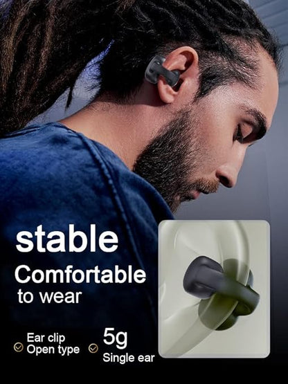 i113 Wireless Ear Clip Bone Conduction Headphones Fones - Bluetooth 5.3 Ear Clip On Ear Earring Sports Earphones Earbud Hooks - Armaa Store Pk