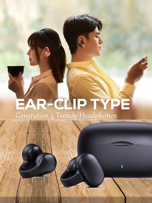 i113 Wireless Ear Clip Bone Conduction Headphones Fones - Bluetooth 5.3 Ear Clip On Ear Earring Sports Earphones Earbud Hooks - Armaa Store Pk