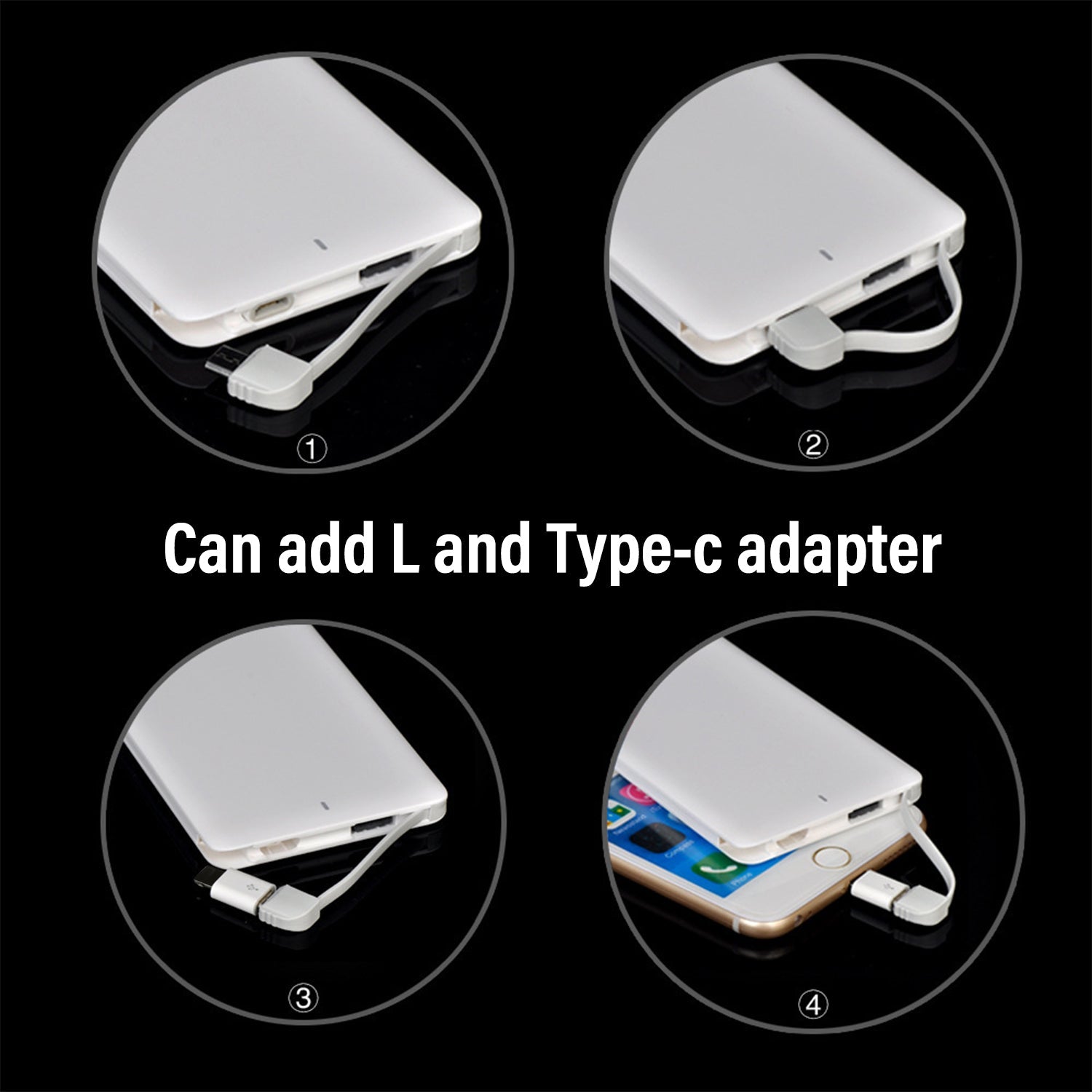 IHIT 4000mah Basic Power Bank With Built-in Cables - Ultra-slim & Credit Card-sized Power Bank - Armaa Store Pk