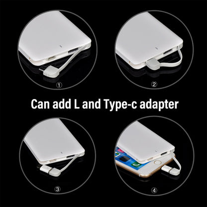 IHIT 4000mah Basic Power Bank With Built-in Cables - Ultra-slim & Credit Card-sized Power Bank - Armaa Store Pk