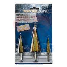 Workzone 3 Piece HSS Step Drill Set - Size (4mm-32mm)