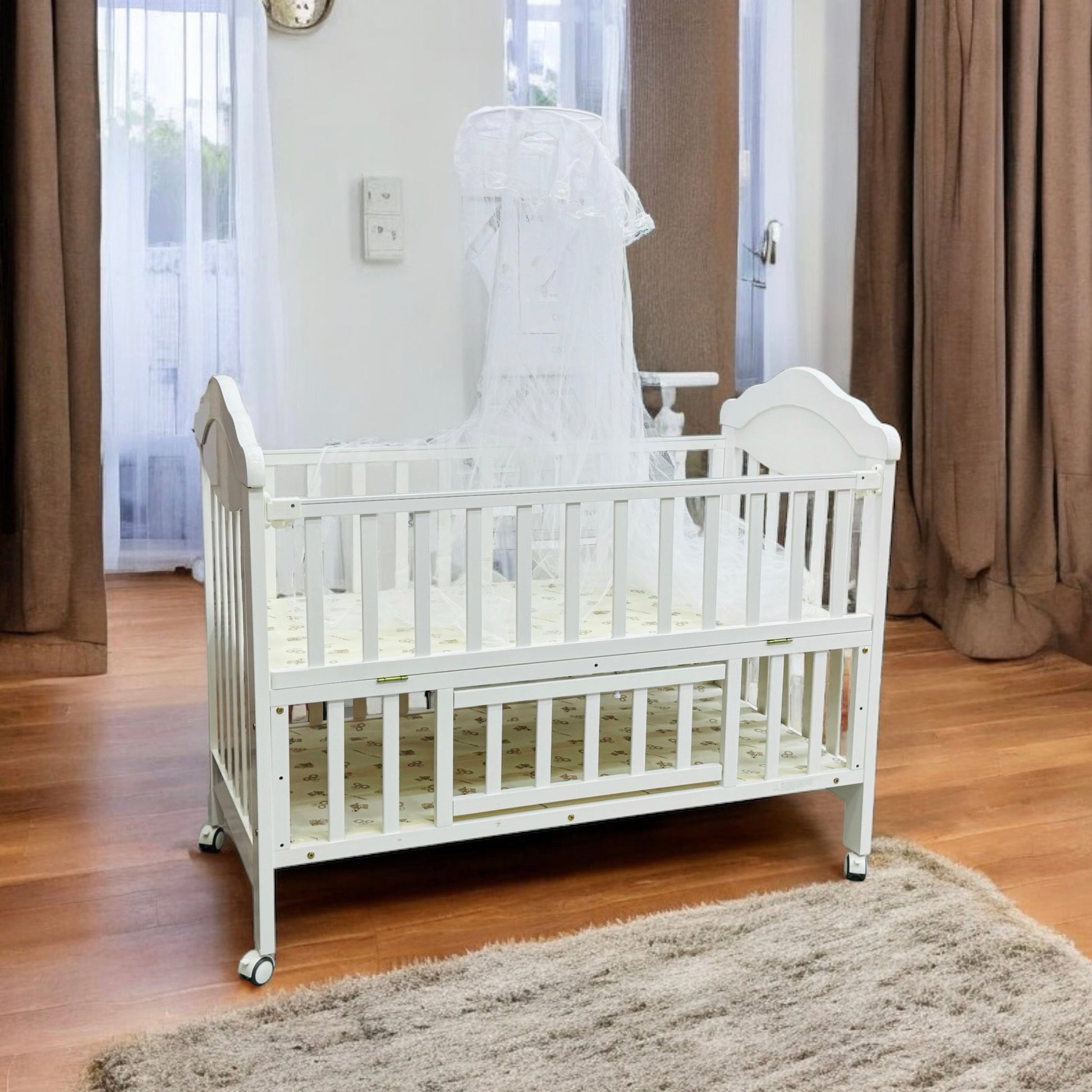 Imported Baby Wooden Cot and Exquisite Imported Baby Wooden Chair Pair Set - Armaa Store Pk