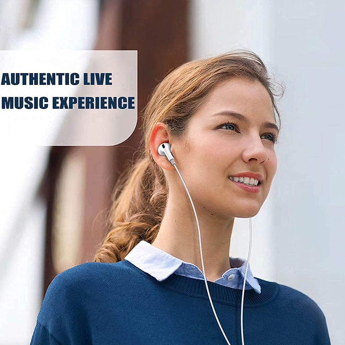 iPhone Bluetooth Handsfree with Lightening Connector (Built-in Microphone & Volume Control) in-Ear Stereo Headphones - Armaa Store Pk