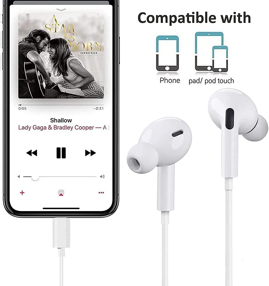 iPhone Bluetooth Handsfree with Lightening Connector (Built-in Microphone & Volume Control) in-Ear Stereo Headphones - Armaa Store Pk