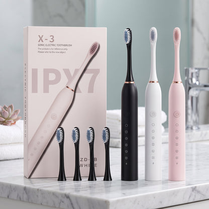 IPX7 Sonic Electric Toothbrush – Rechargeable Waterproof Toothbrush with 4 Brush Heads - Armaa Store Pk