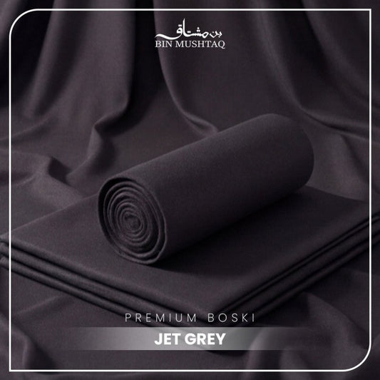 Jet Grey - Imperial Original Unstitched Boski - Bin Mushtaq