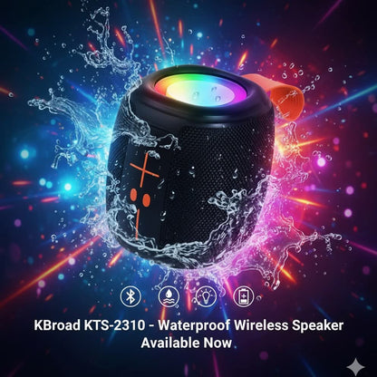 KBroad Waterproof Portable Bluetooth Speaker with RGB Lights - KTS-2310 - Armaa Store Pk