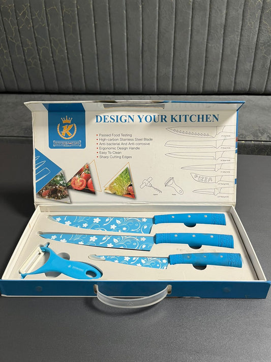 Kitchen King 4-Piece Kitchen Knife Set (Blue) - Armaa Store Pk