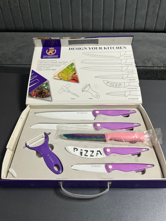 Kitchen King 6-Piece Kitchen Knife Set - KK19-5LN (Purple) - Armaa Store Pk