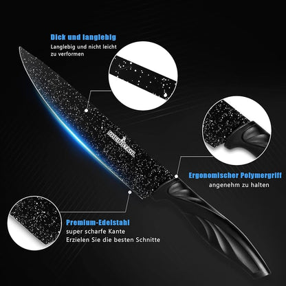 Knife Set 6-Piece Stainless Steel Kitchen Knife Set, Professional Knife Set Including Peeler - Armaa Store Pk