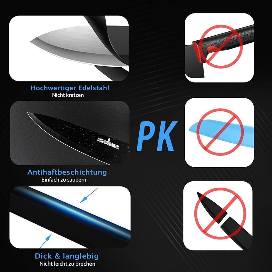 Knife Set 6-Piece Stainless Steel Kitchen Knife Set, Professional Knife Set Including Peeler - Armaa Store Pk