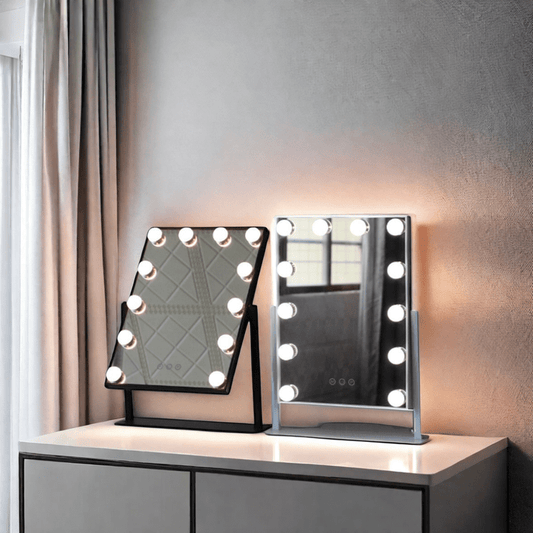 LED Makeup Mirror Beauty Vanity Cosmetic Mirror 360 Degree Rotation Type-C Touch Sensor Control - Armaa Store Pk