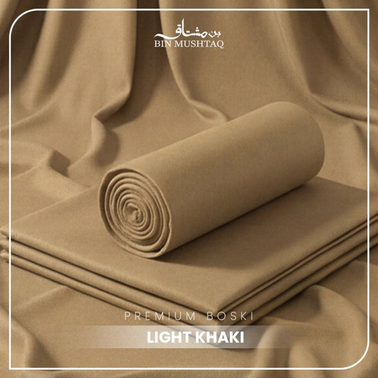 Light Khaki - Imperial Original Unstitched Boski - Bin Mushtaq