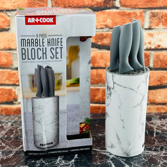 Marble Knife Block Set 8pcs AR+Cook - Armaa Store Pk