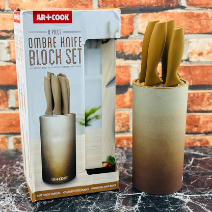 Marble Knife Block Set 8pcs AR+Cook - Armaa Store Pk