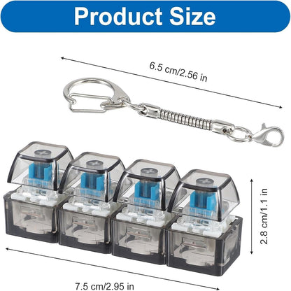 Mechanical Keyboard Switch Fidget Toy Keychain with 4 Clear Switches & LED Light - Armaa Store Pk