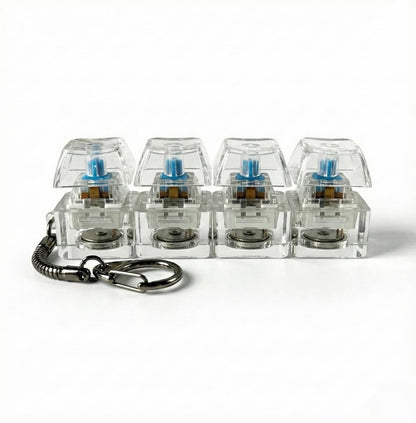 Mechanical Keyboard Switch Fidget Toy Keychain with 4 Clear Switches & LED Light - Armaa Store Pk
