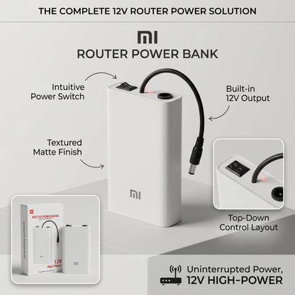 Mi Router Power Bank 12V – Uninterrupted Power Backup for WiFi Routers - Armaa Store Pk