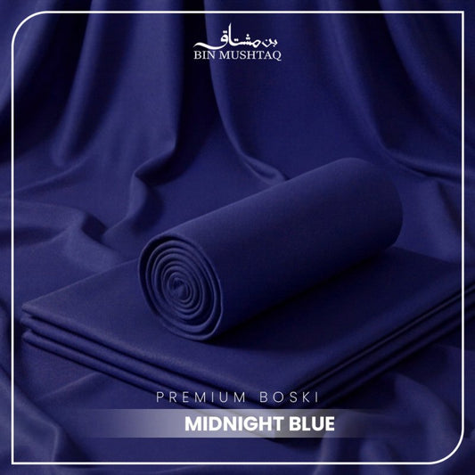 Midnight Blue - Imperial Original Unstitched Boski - Bin Mushtaq